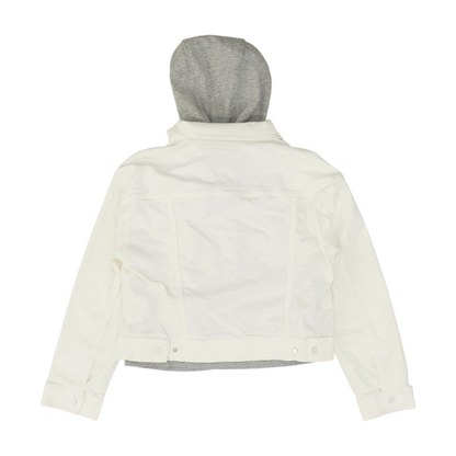 White Solid Denim Jacket