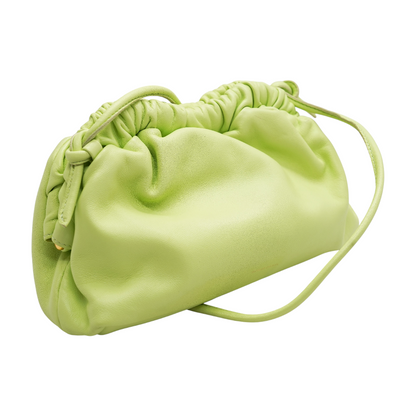 Mint Lambskin Cloud Clutch