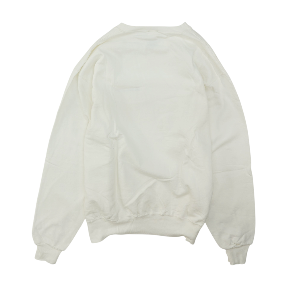 White Solid Sweatshirt Pullover