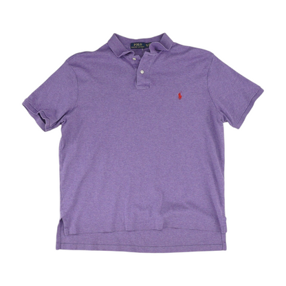 Purple Solid Short Sleeve Polo