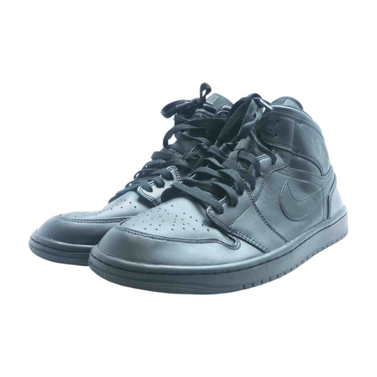 Jordan 1 Mid Triple Black Low-Top Athletic Shoes
