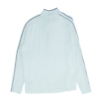 White Solid 1/4 Zip Sweater