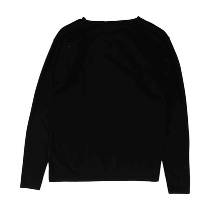 Black Solid Pullover Sweater