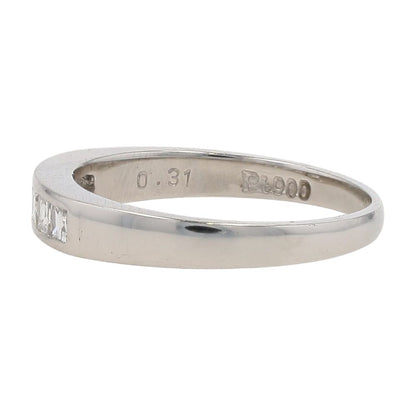 .33 Ct Platinum Channel Set Asscher Cut Diamond Band