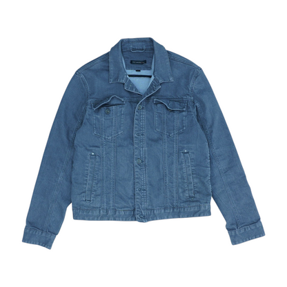 Gray Solid Denim Jacket