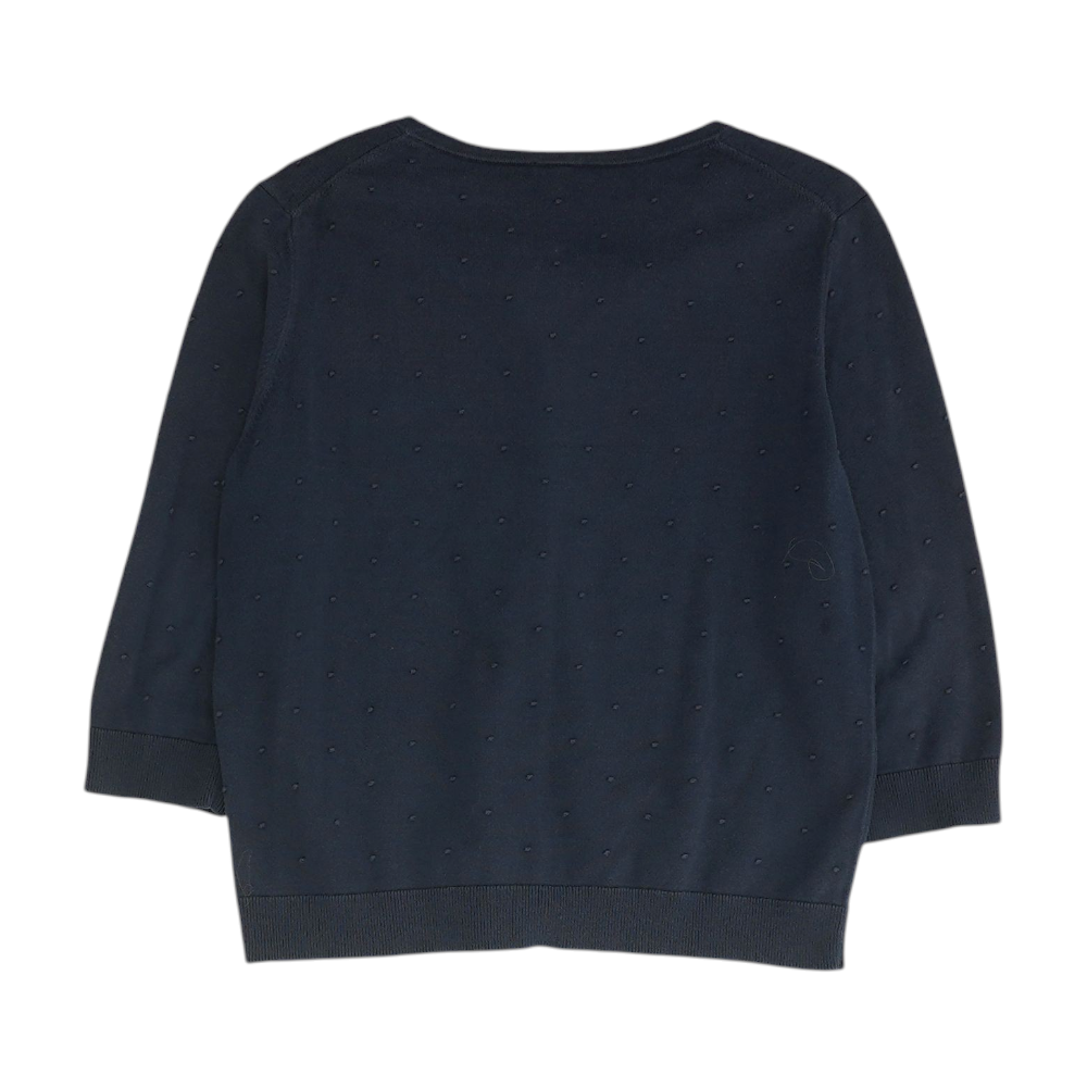 Navy Polka Dot Cardigan Sweater