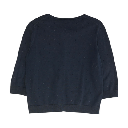 Navy Polka Dot Cardigan Sweater