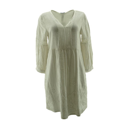 Ivory Solid Mini Dress