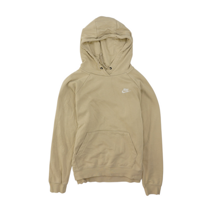 Beige Solid Hoodie Pullover