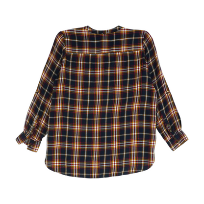 Navy Plaid Flannel Button Down