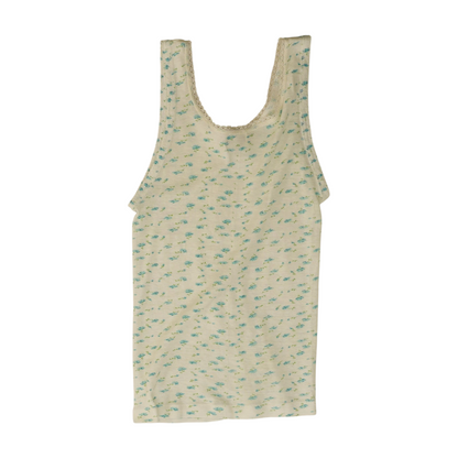 Vintage Lace-Trim Floral Tank Top
