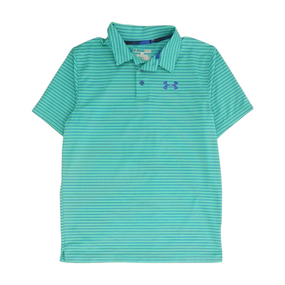 Green Striped Short Sleeve Polo