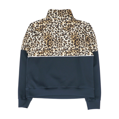 Beige Animal Print 1/4 Zip Pullover