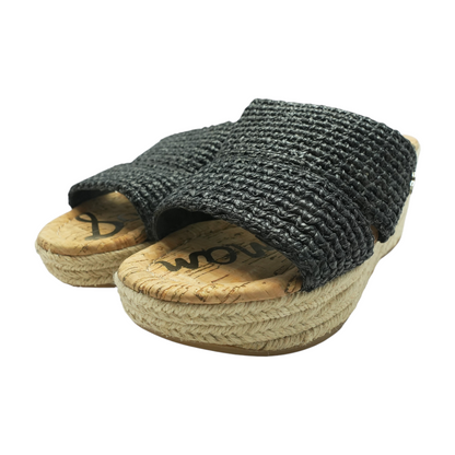 Black Wedged Sandals