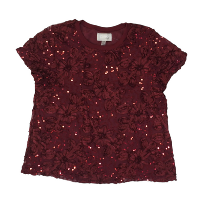 Burgundy Floral Blouse