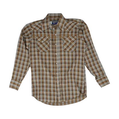Brown Plaid Long Sleeve Button Down