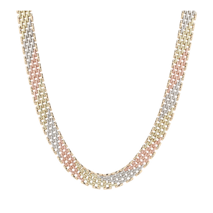 14K Tri-Tone Gold Chain Necklace