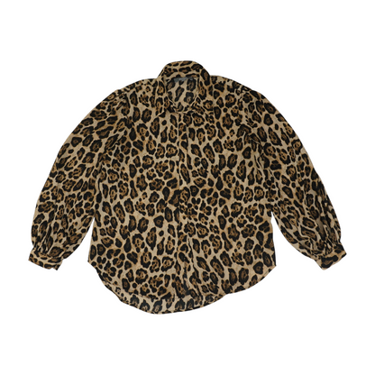 Brown Animal Print Button Down