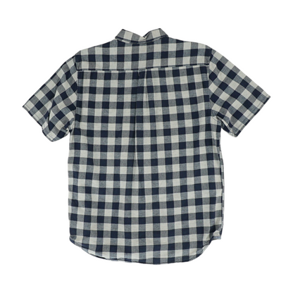Navy Check Short Sleeve Button Down