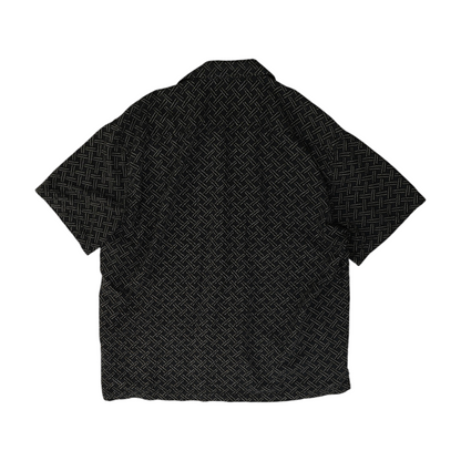 Navy Print Short Sleeve Button Down