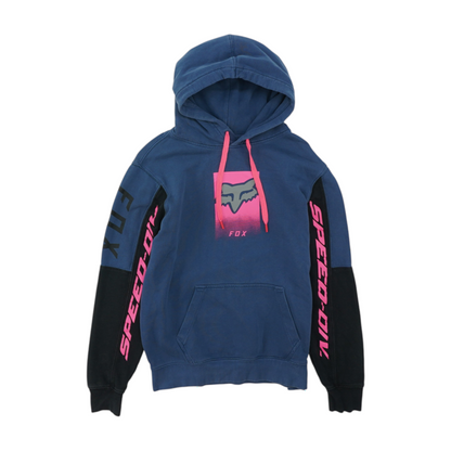Blue Color Block Hoodie Pullover