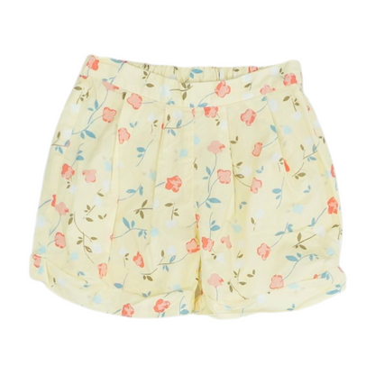 Yellow Floral Chino Shorts