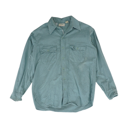 Vintage Green Solid Flannel Button Down