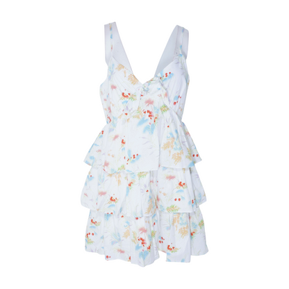 White Floral Mini Dress