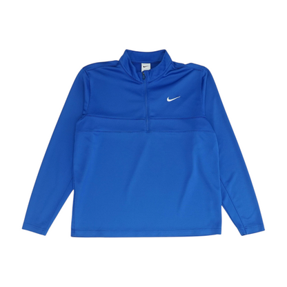 Blue Solid 1/4 Zip Pullover