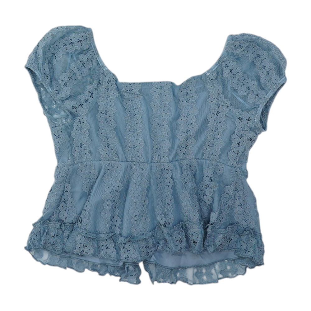 Blue Cropped Blouse