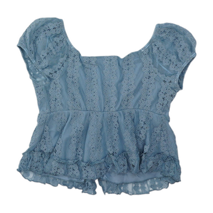 Blue Cropped Blouse