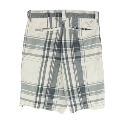 Gray Plaid Chino Shorts