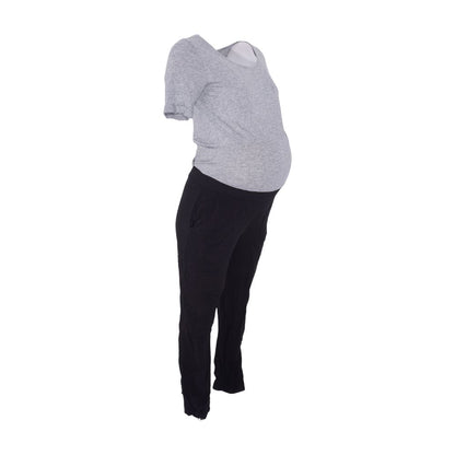 Black Maternity Color Block Jumpsuit