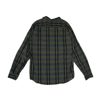 Green Plaid Long Sleeve Button Down
