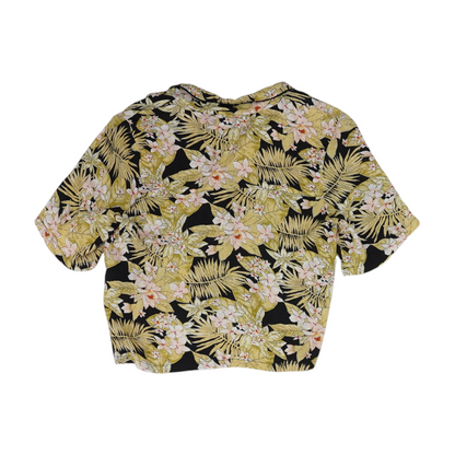 Black Floral Button Down