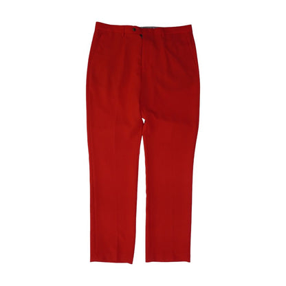 Red Solid Dress Pants