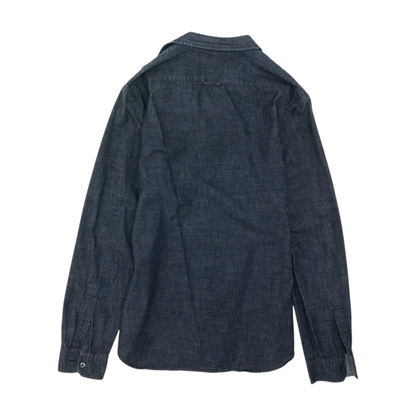 Navy Solid Long Sleeve Button Down