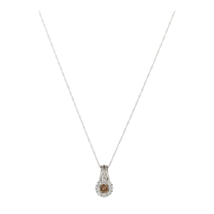 1 1/8 ctw 18K White Gold Diamond Pendant Necklace