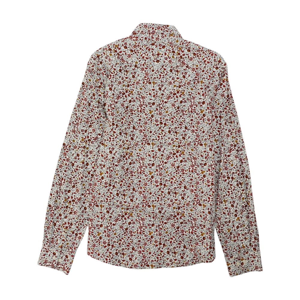 Red Floral Long Sleeve Button Down