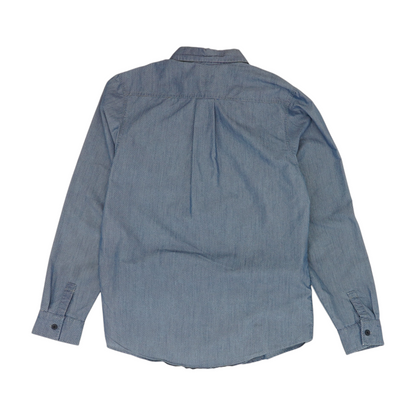 Blue Polka Dot Long Sleeve Button Down