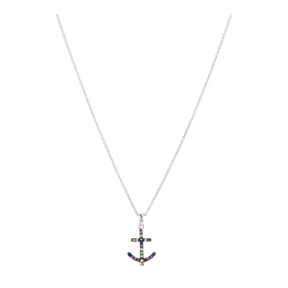 1/5 ctw Sterling Silver Sapphire Pendant Necklace