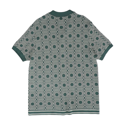 Teal Abstract Cardigan Sweater