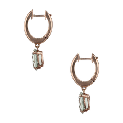 Sterling Silver Quartz Hoop Earrings