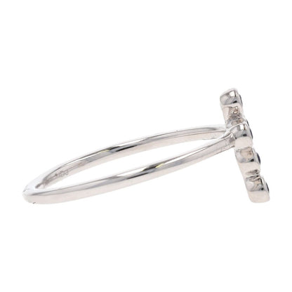 14K White Gold Bezel Set Sapphire Stackable Cross Ring