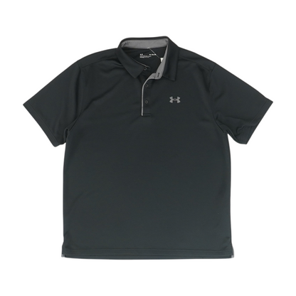 Black Solid Short Sleeve Polo