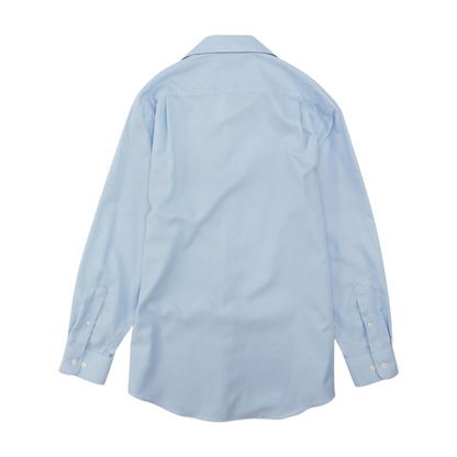 Blue Solid Long Sleeve Button Down