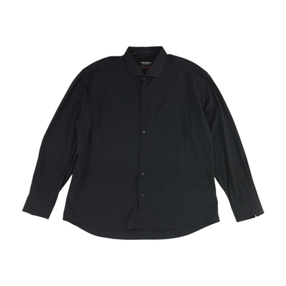 Black Solid Long Sleeve Button Down