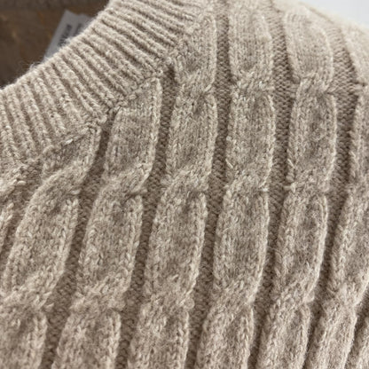 Beige 100% Merino Wool Sweater