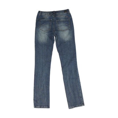 Blue Mid Rise Slim Leg Jeans