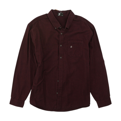 Burgundy Chevron Long Sleeve Button Down